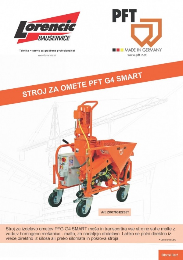Akcija stroj za omete PFT G4 SMART 01.03. do 30.06.2025