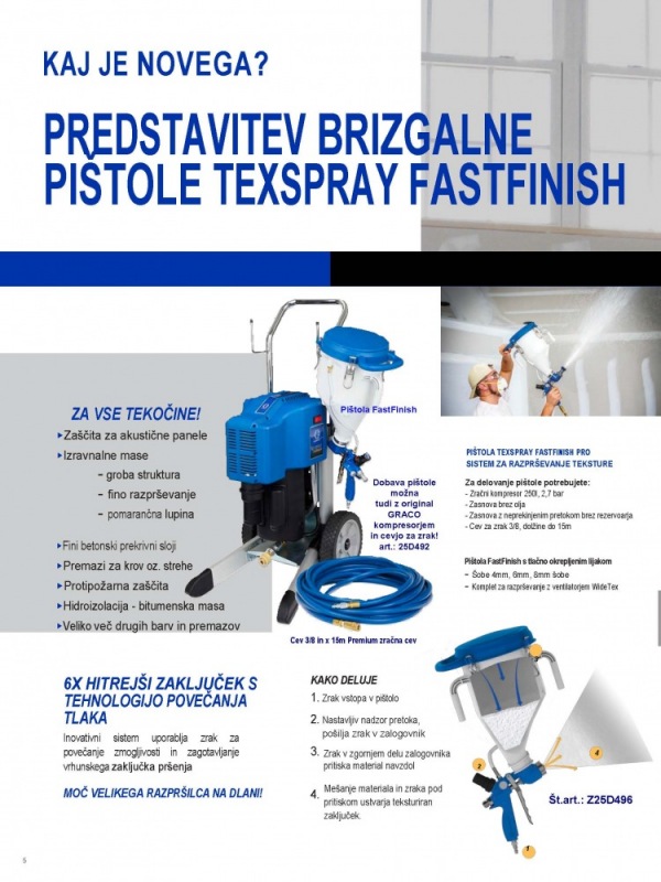 PREDSTAVITEV BRIZGALNE PIŠTOLE TEXSPRAY FASTFINISH